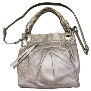 Metallic Leather Hobo Bag
